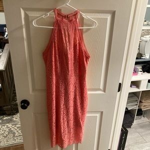 Express coral lace dress.